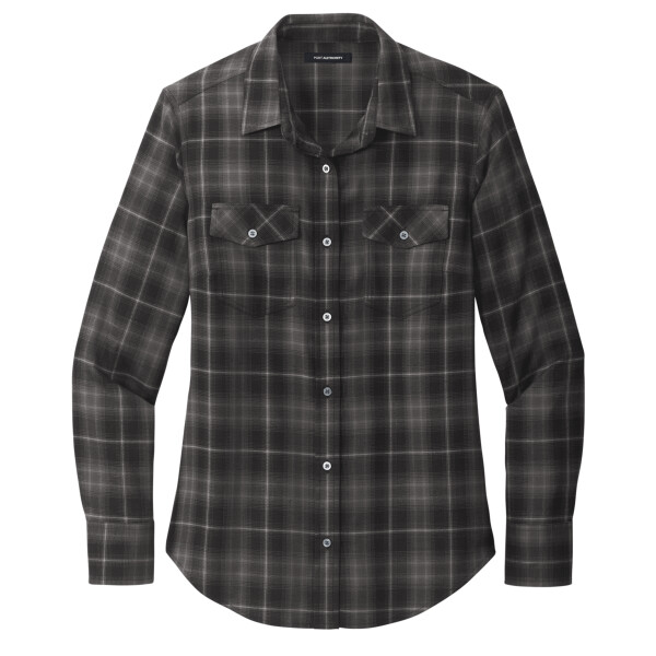 Women's Long Sleeve Ombre Plaid Shirt Thumbnail
