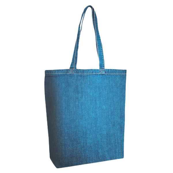 Cotton Denim Gusseted Tote Bag Thumbnail