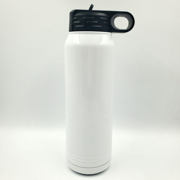 30oz Stainless Steel Water Bottle with Silicone Straw Thumbnail