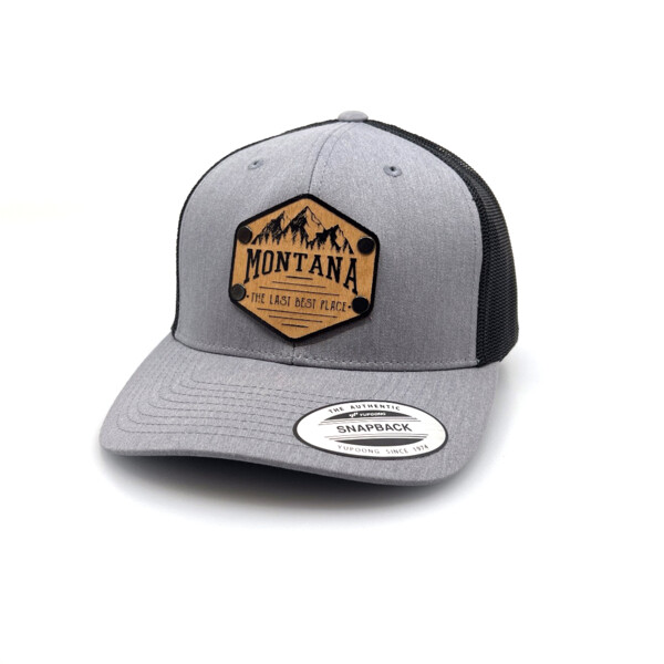 MT, The Last Best Place Solid Wood Trucker Hat Thumbnail