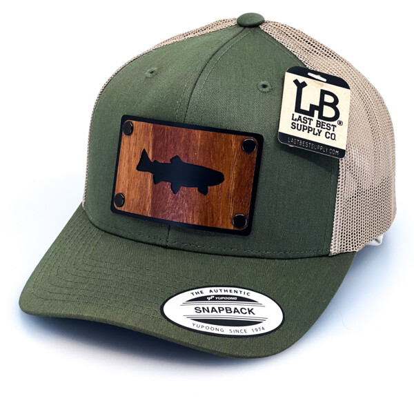 Mahogany Black Patch Plate Trout Silhouetted Trucker Hat Thumbnail