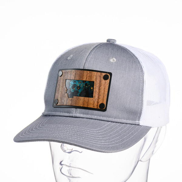 Walnut and Teal Copper Plate Patch Trucker Cap - Various Colors Thumbnail