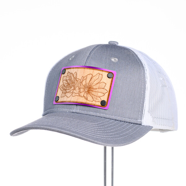 Bitterroot Etched Alderwood Plate Patch Trucker Cap - Various Colors Thumbnail