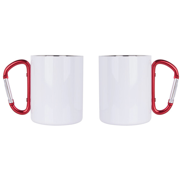 10oz White Steel Carabiner Mug Thumbnail